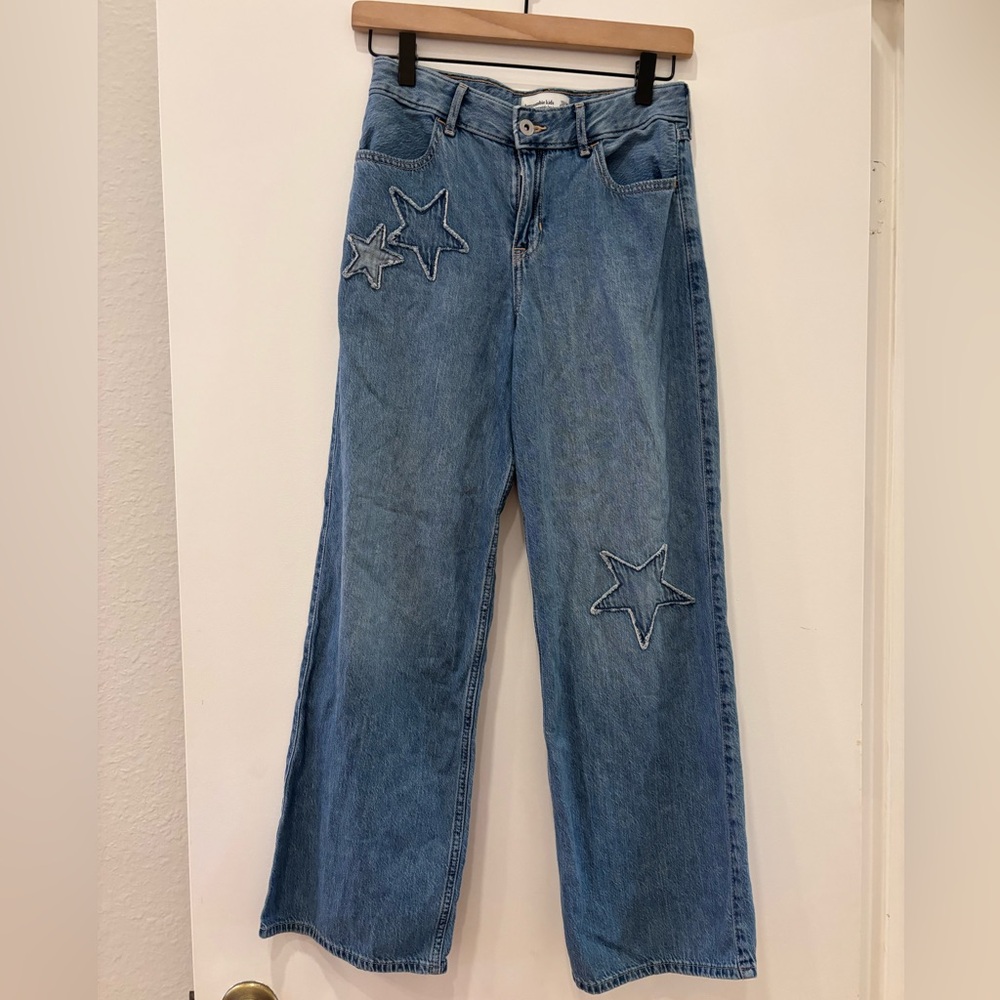 Abercrombie & Fitch Teen Light Blue Star Jeans Sz 13/14 Y2K 90s streetwear